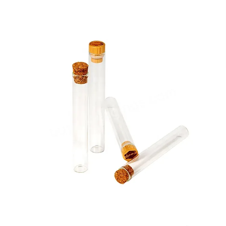 Packaging Glass Tubes With Childproof Plastic Lid,Bamboo Lid Or Cork Lid - Buy Glass Tube,Tube With Bamboo Lid,Tube With Cork Lid.
