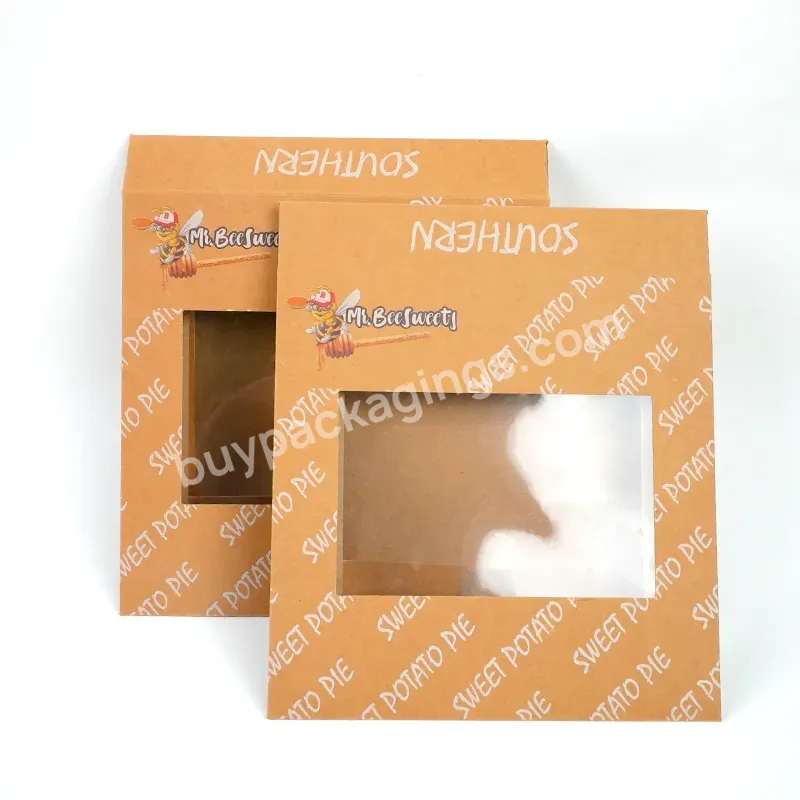 Packaging Kraft Paper Cake Box Packaging With Transparent Window Size Logo Printing Baking Cake Box - Buy Nice Moon Cake Packaging Box,Small Cake Box With Window,Cookie Box.