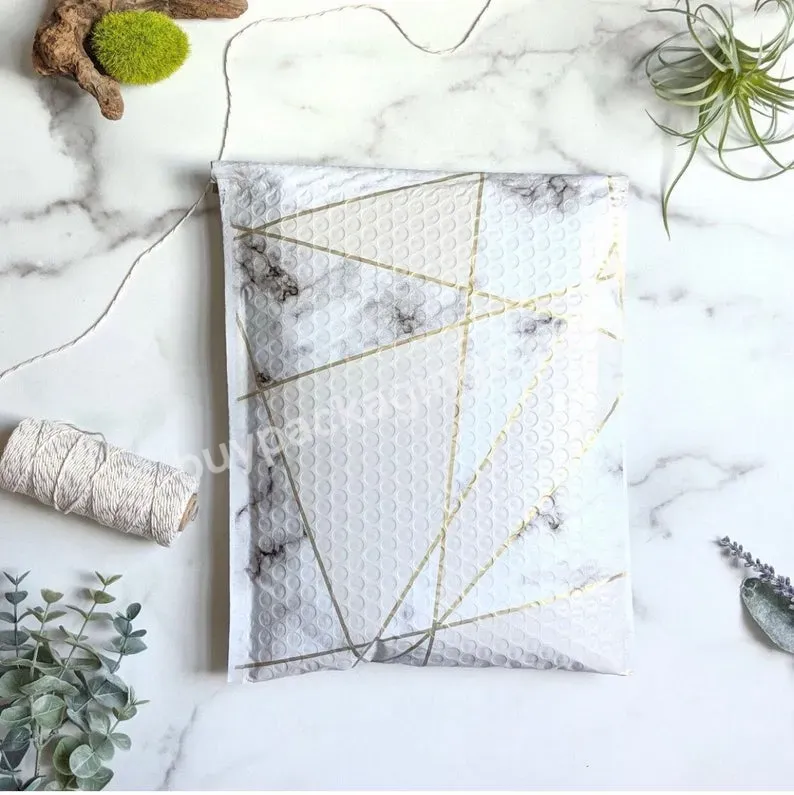 Padded Shipping Envelope Marble Bubble Mailer Bag White Background With Gold And Grey Marble Design For Books - Buy Marble Padded Envelopes,Poly Bubble Mailers,Padded Mailer Bag.