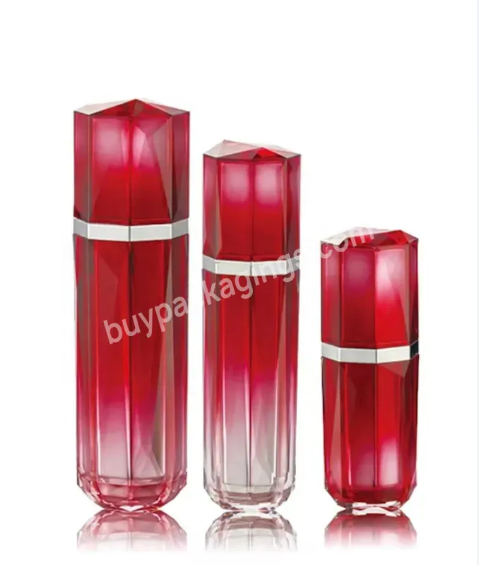 Painting Square Acrylic Bottle Cosmetic Lotion Packaging Container Gold Glass Skin Care Packaging Screen Printing Plastic Cn;shg - Buy Fine Mist Spray Bottle Airless,Double Wall Airless Pump Bottle,Cosmetic Packaging.