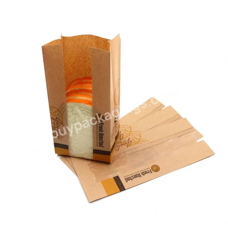 Paper Bag With Window White Greaseproof French Roll Plastic Kraft Paper Bakery Bag Bread Paper Packaging Bag Flexo Printing - Buy White Paper Bag,Bread Bag With Window,Plastic Bread Bag With Window.