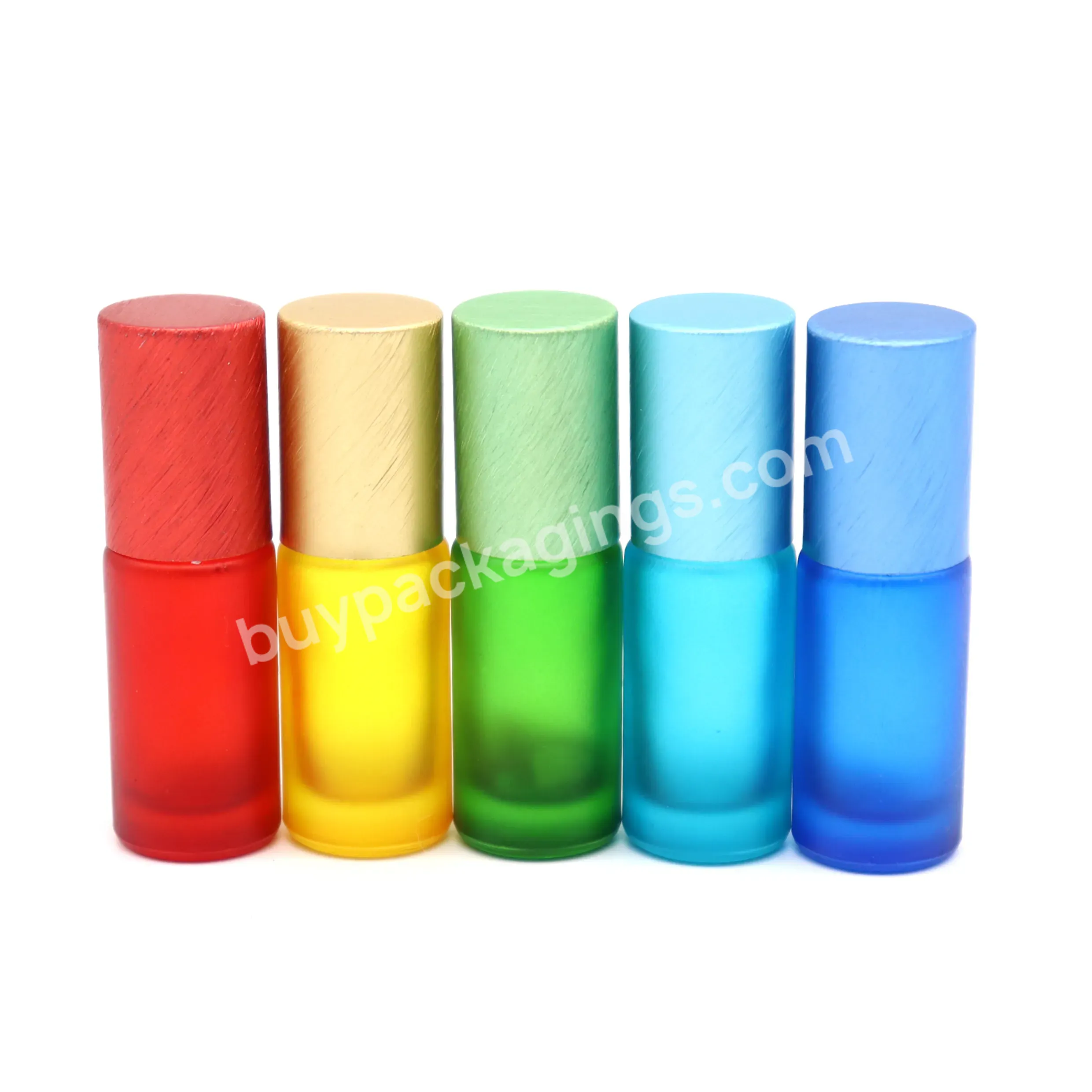 Pastel Thick Glass Perfume Roller Bottle With Colorful Aluminum Brush Roller Lid 5ml 10ml - Buy 5ml Essential Oil Roller Bottle,Zhejiang Glass Bottle,Glass Bottle Container.