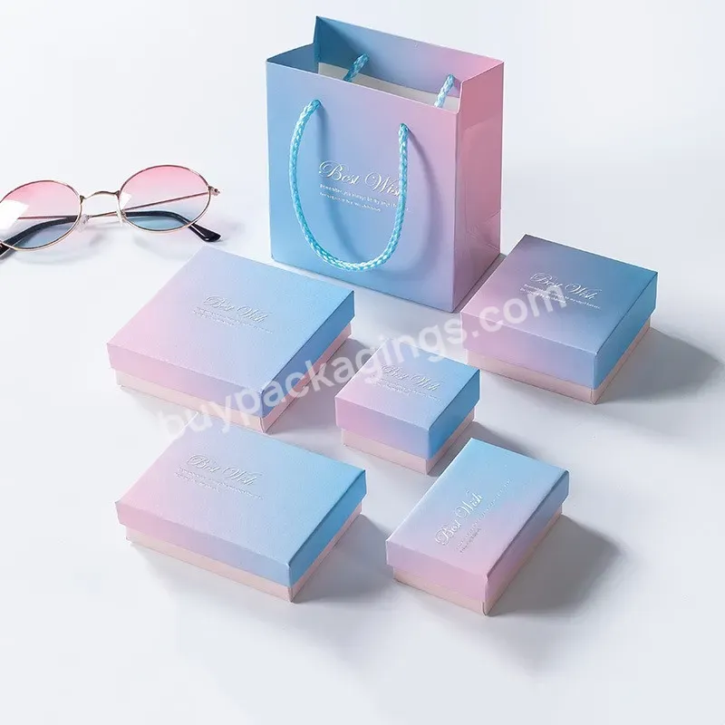 Pearlescent Gradual Pink Jewelry Storage Paper Box Earring Ring Necklace Bracelet Packaging Gift Box - Buy Custom Cardboard Paper Coffee Mug Packaging Box Gift Corrugated Shipping Appliance Coesmetic Electroinc Packaging Box,Circle-shaped Paper Packa