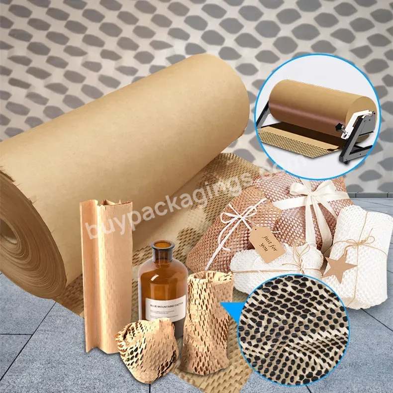 Perforated-packing Cushioning Wrap Honeycomb Packaging Paper Rolls With 20 Fragile Sticker Labels - Buy Honeycomb Wrap Roll,Honeycomb Christmas Paper Decorations,Paper Honeycomb Roll.
