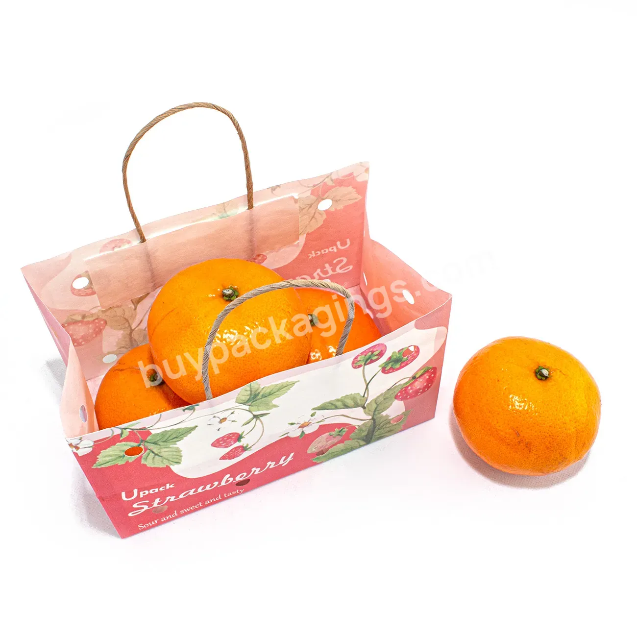 Personal Design Apples Grapes Orange Brown Wet Strength Paper Fruit Packaging Bag With Handle - Buy Paper Bag Apples,Orange Paper Bag,Grape Paper Bag.