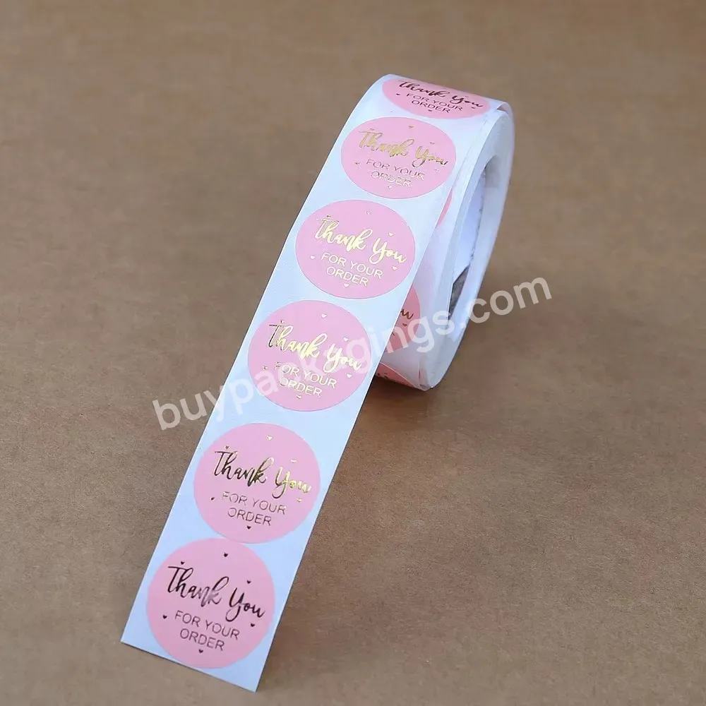 Personalised Stickers Logo Flower Packaging Thank You Printing Labels Adhesive Round Thank You Sticker Roll With Logo - Buy Thank You Sticker Roll,Round Stickers,Sticker With Logo.