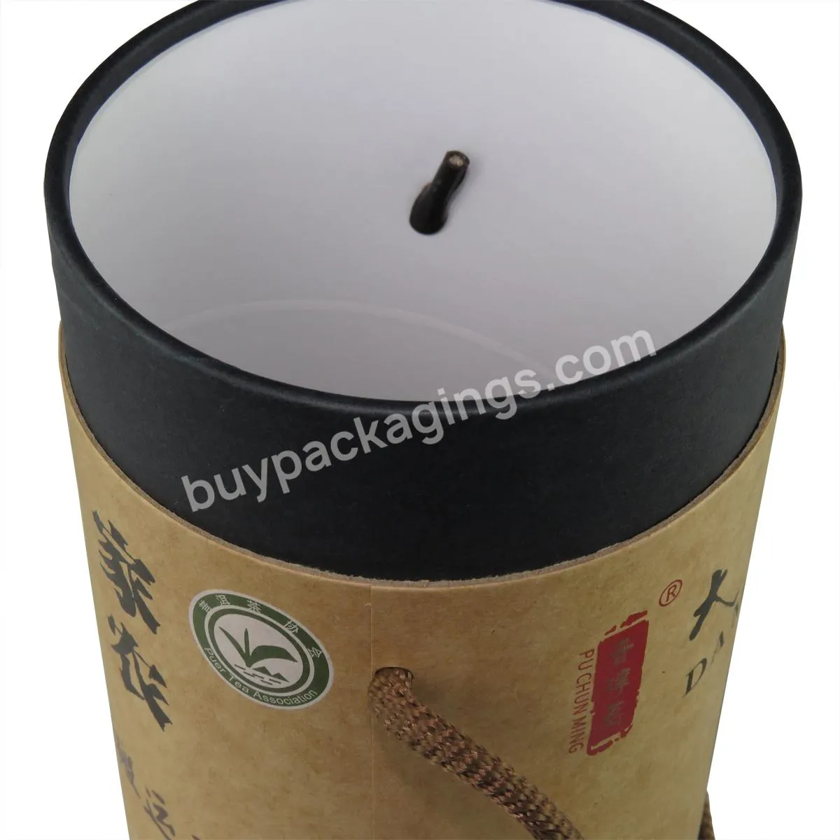 personalized custom shipping tea cardboard tube kraft paper box packaging with lid handle japan
