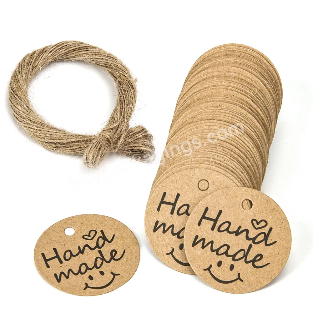 Personalized Handmade Gift Tags Custom Printing Hang Tags With Logo Clothes Packaging Tags With Raw Hemp Rope - Buy Gift Tags,Custom Hang Tags With Logo,Personalized Gift Tags.