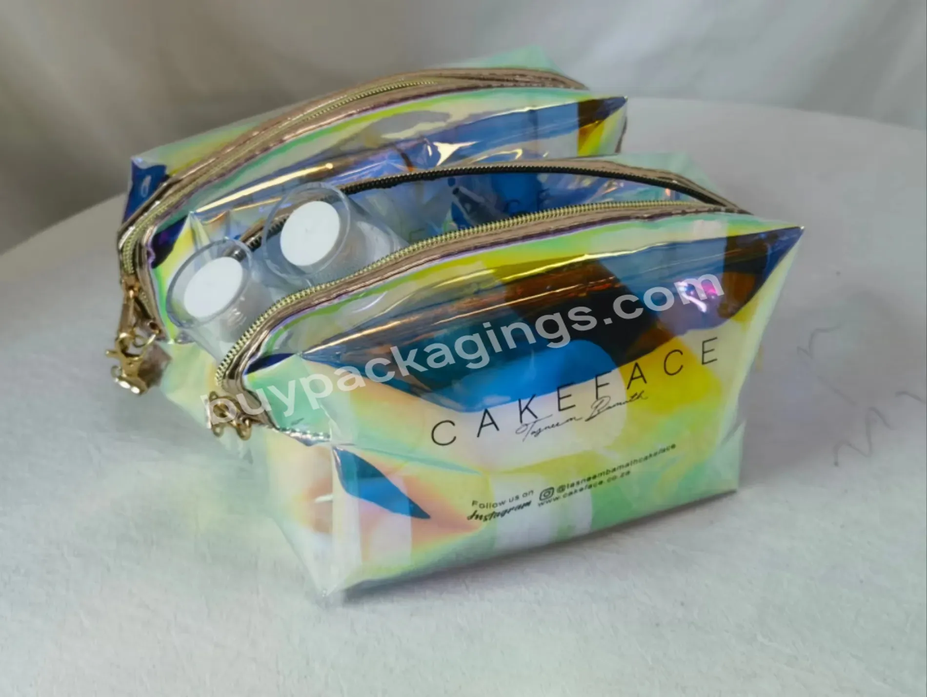 Personalized Luxurious Plastic Pvc Holographic Makeup Bag Hanging Travel Storage Zipper Bag - Buy Holographic Makeup Bag,Hanging Travel Storage Zipper Bag,Cosmetic Bag.