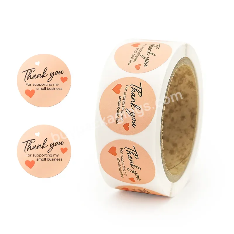 Personalized Printing Round Thank You Stickers Rolls Thank You For Supporting My Small Business Sticker - Buy Thank You For Supporting My Small Business Sticker,Gloss Boxes Thank You Logo Printing Stickers,Thank You Stickers Roll.
