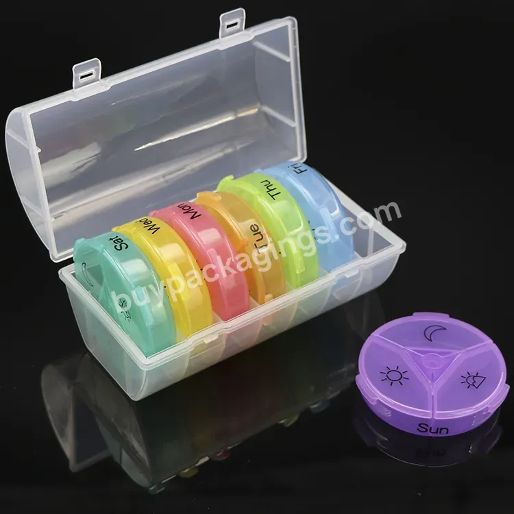 Pill Box 7 Days Weekly Detachable Stackable Cylinder Plastic Cylinder Pill Storage Case Travel Pill Organizer Medicine Box - Buy Pill Box 7 Day,Cylinder Pill Storage Case,Travel Pill Organizer.