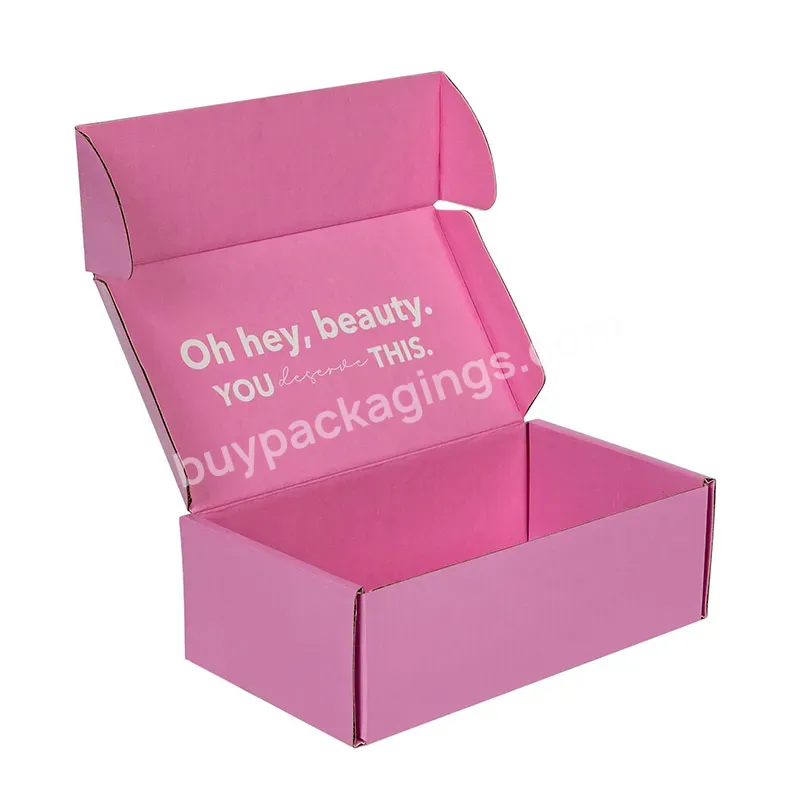 Pink Cardboard Corrugated Mailing Box Custom Design Luxury Paper Packaging Rigid Folding Gift Mailer Boxes - Buy Custom Rigid Mailing Boxes,Custom Folding Paper Boxes,Pink Mailer Boxes.
