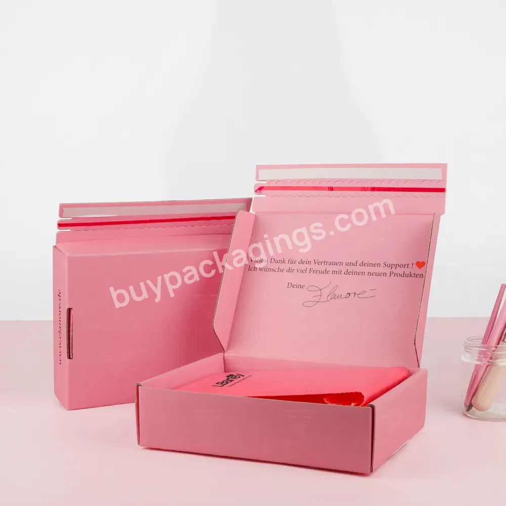 Pink Flat Cosmetic Mailer Shipping Corrugated Brown Delivery Wholesale Eco Friendly - Buy Cosmetic Mailer Box,Clothing Mailer Box,Flat Mailer Box.