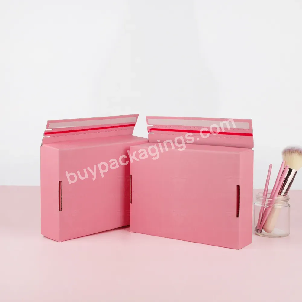 Pink Flat Cosmetic Mailer Shipping Corrugated Brown Delivery Wholesale Eco Friendly - Buy Cosmetic Mailer Box,Clothing Mailer Box,Flat Mailer Box.
