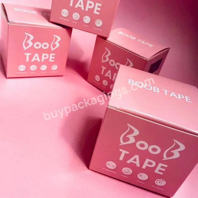 Pink Lightweight Cardstock Women's Tape Box Breast Lift Tape Box Bra Stickers Packaging With Crash Bottom - Buy Bra Stickers Packaging,Boob Tape Packaging,Crash Bottom Boxes.