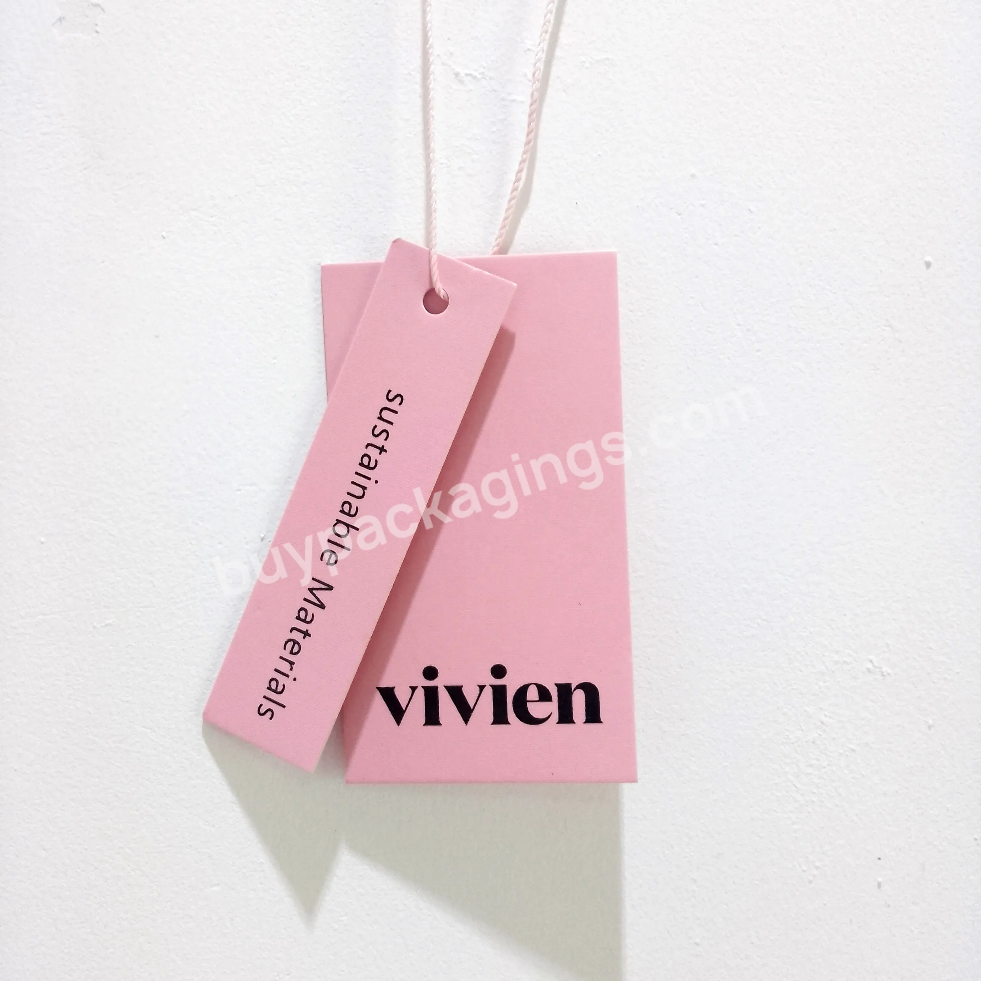 Pink Paper Hang Tag Wholesale,Labels And Hangtags,Custom Design Recycled Clothing Logo - Buy Hang Tags,Paper Tags,Logo Tag.