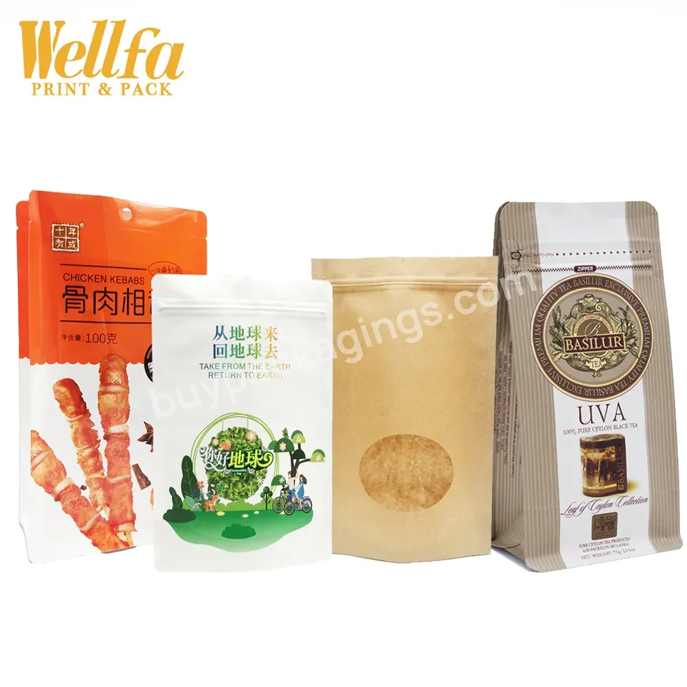 Pla Evoh Custom Printed Eco Friendly Biodegradable Kraft High Quality Food Tea Coffee Beans/beef Jerky/snack Plastic Bags - Buy Pla Plastic Bags Recycling Plastic Evoh Bag Stand Up Recycled Pouches Snack Food Packaging Bag With Zipper,Biodegradable R