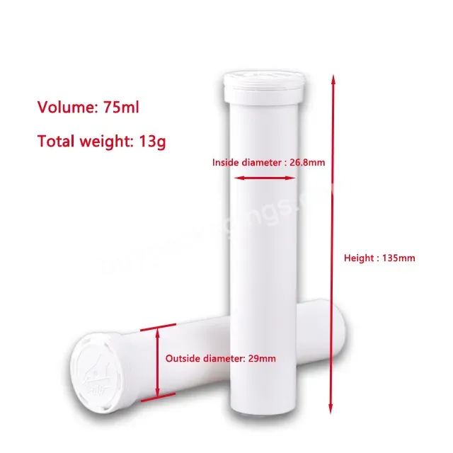 Plastic 135mm Height Multivitamin Tablet Tubes Effervescent Vitamin C Tablets Packaging - Buy Pp White Effervescent Tablet Bottle,Plastic Tube With Desiccant Cap,Small Effervescent Tubes.
