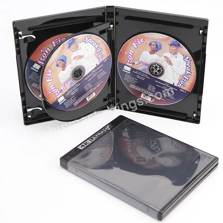Plastic 14mm Dvd Case Amaray 4k Blu-ray Box Cd Replacement Box Blu-ray 4-disc Case 4k Uhd Silver Logo 4k Ultra Hd Disc Case - Buy 4k Ultra Hd Disc Case,Blu-ray 4-disc Case,14mm Dvd Case.