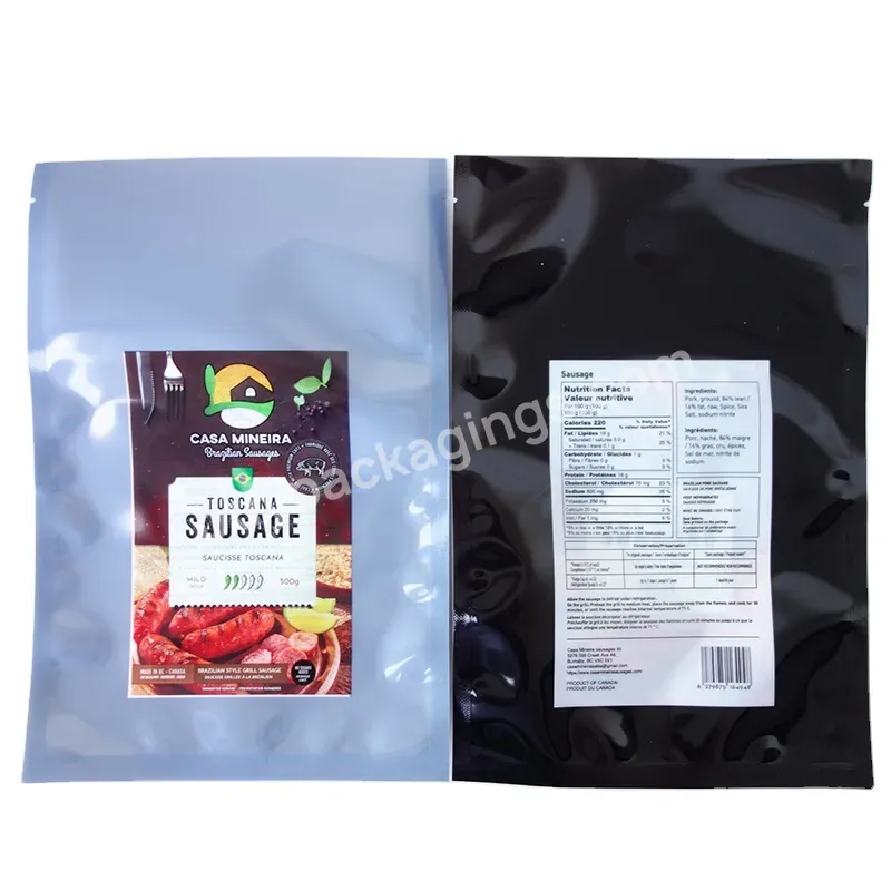Plastic Bag For Sausage Pouch Custom Print Your Own Logo Edible Mylar Food Vaccum Packaging Bags - Buy Sausage Packaging Bags,Clear Food Plastic Bag,Custom Print Your Own Logo Bag.