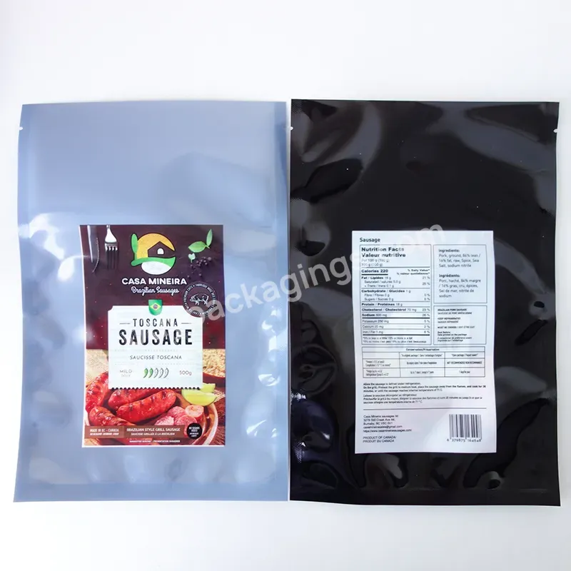 Plastic Bag For Sausage Pouch Custom Print Your Own Logo Edible Mylar Food Vaccum Packaging Bags - Buy Sausage Packaging Bags,Clear Food Plastic Bag,Custom Print Your Own Logo Bag.