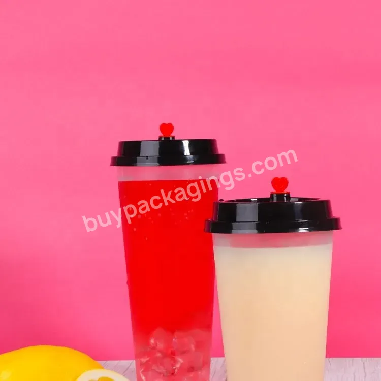 Plastic Disposable Pp Juice Cups - Buy Milktea Plastic Cups,Plastic Cups With Lid Tea,16 Oz Cups Plastic.