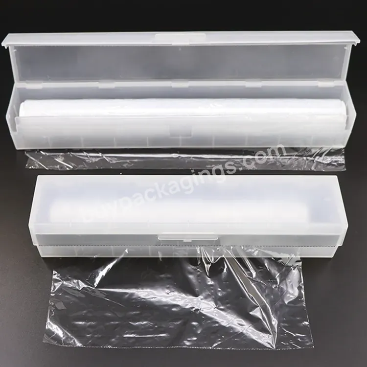 Plastic Home Refillable Kitchen Foil And Cling Film Wrap Dispenser Clingfilm Cutting Storage Box Cling Film Cutter Case - Buy Cling Film Cutter Case,Clingfilm Cutting Storage Box,Plastic Wrap Dispenser Cutter.
