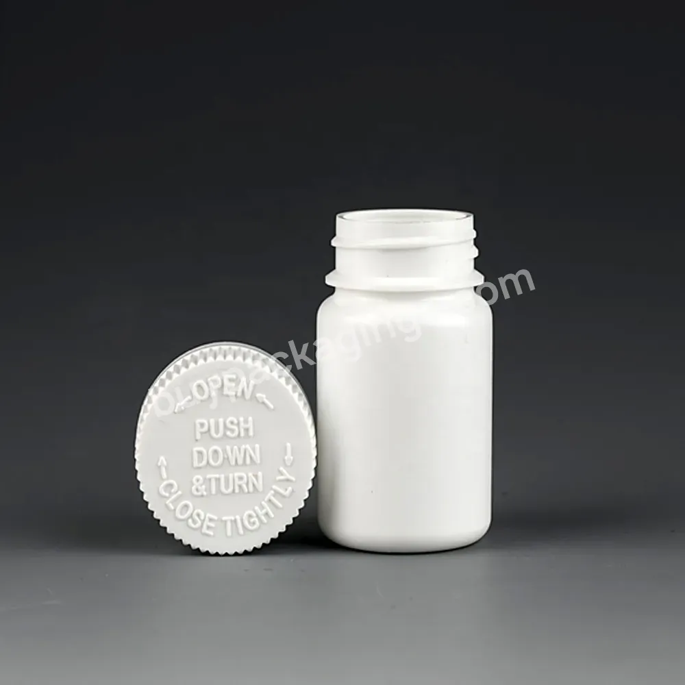 Plastic Material Vitamin Empty Bottle Small Child Proof Container 45ml Crc Hdpe Bottles For Pill And Tablets Pharmaceutical Use - Buy Plastic Pill Bottle,Plastic Pill Bottles For Sale,Pharmaceutical Pill Bottles.