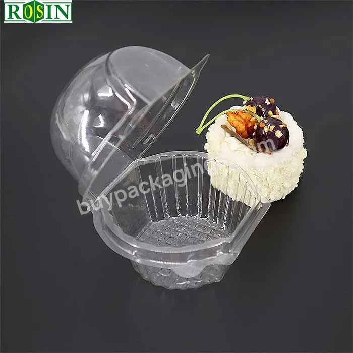 Plastic Mini Cupcake Box Clamshell Single Cup Cake Packaging Box Transparent Food Pet Cake Containers Rosin Round 5000 Pcs