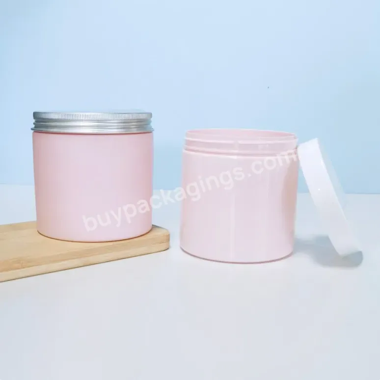 Plastic Pet Jar Food Grade Pink Cosmetic Plastic Packaging Pet Container Round Custom Printed Cosmetic Pet Jars