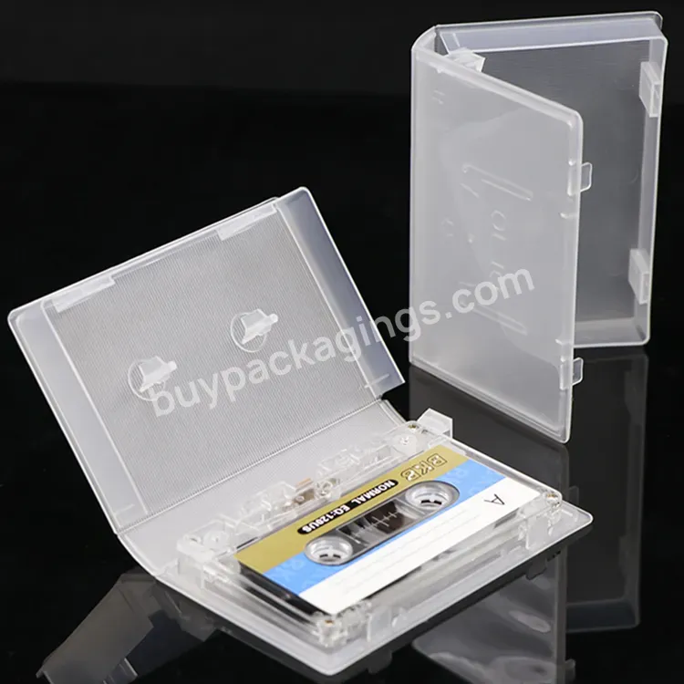 Plastic Storage Blank Cassettes Cases Clear Black Cassette Tape Case Audio Vhs Case Box Music Record Cassette Tape Holder
