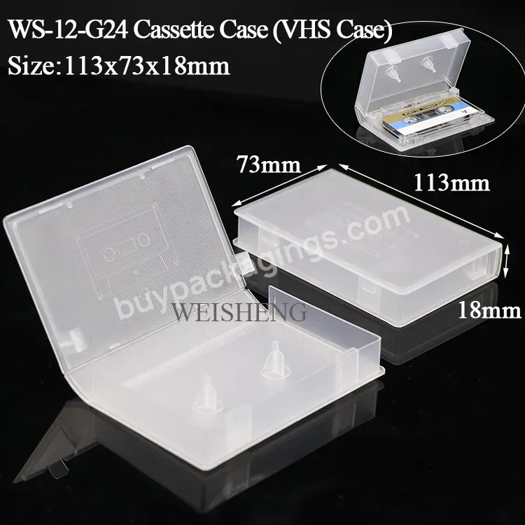 Plastic Storage Blank Cassettes Cases Clear Black Cassette Tape Case Audio Vhs Case Box Music Record Cassette Tape Holder