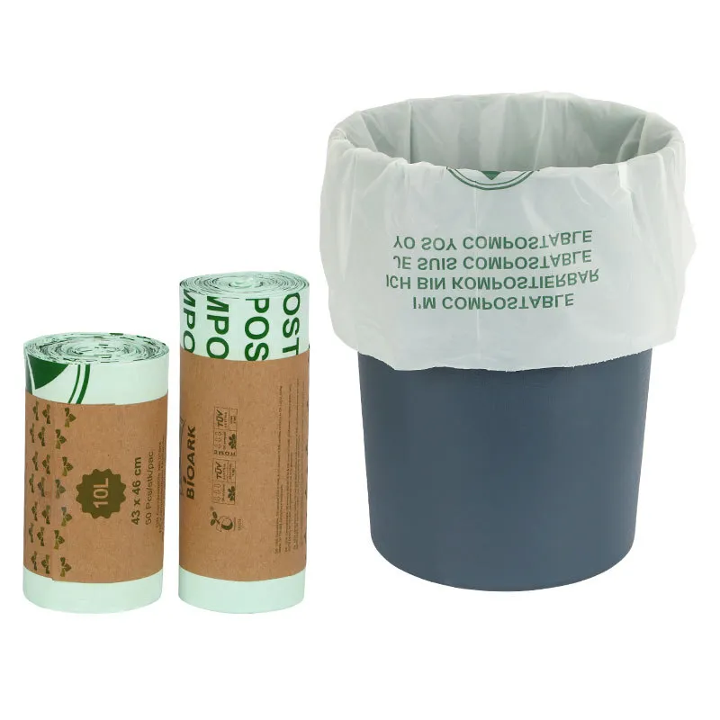 Poly En13432 Logo Compostable Degradable Oxo Biodegradable Tie Green Corn Starch Pla Plastic Biodegradable Garbage Bag