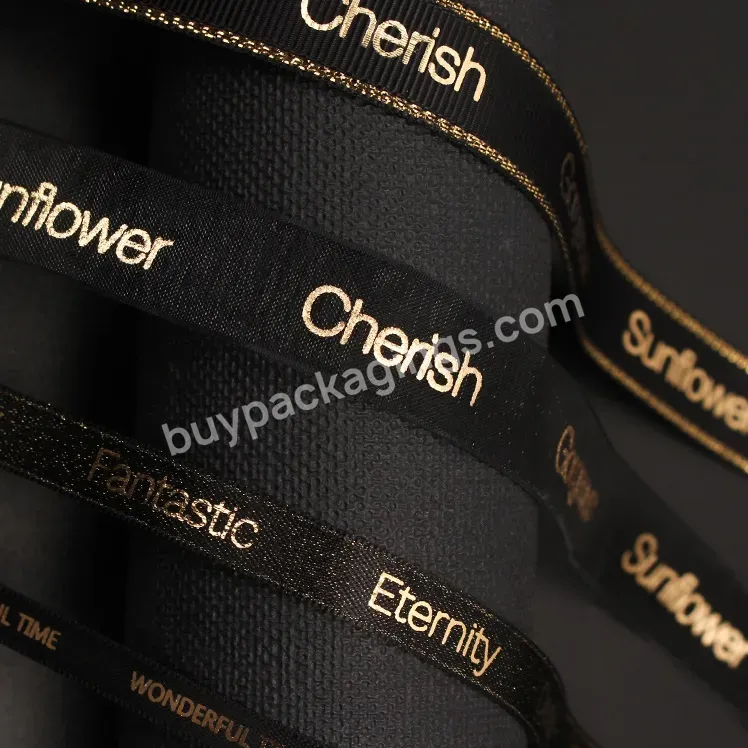 Polyester Ribbon Stamping Pattern Cool Black Series Gift Packaging Ribbon Handmade Diy Material Decoration Printed Ribbon