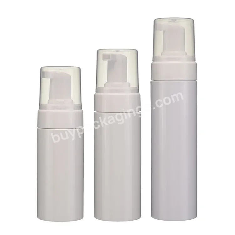 Popular 200ml Plastic Slim Cylinder Foam Bottle With White Foam Pump - Buy Portable White Foam Bottle,White Foam Bottle With White Pump,Plastic Bottle With Silicone Pump.