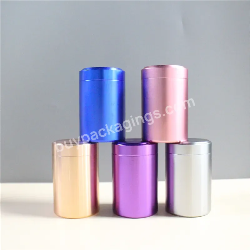 Portable Aluminum Jar Container Storage Box Small Cylinder Sealed Cans Coffee Tea Tin Customized Colors - Buy Aluminum Jar Container Storage Box Small Cylinder Sealed Cans Coffee Tea Tin Customized Color,Recycling Soft Pink Black Red Gold Aluminum Ca
