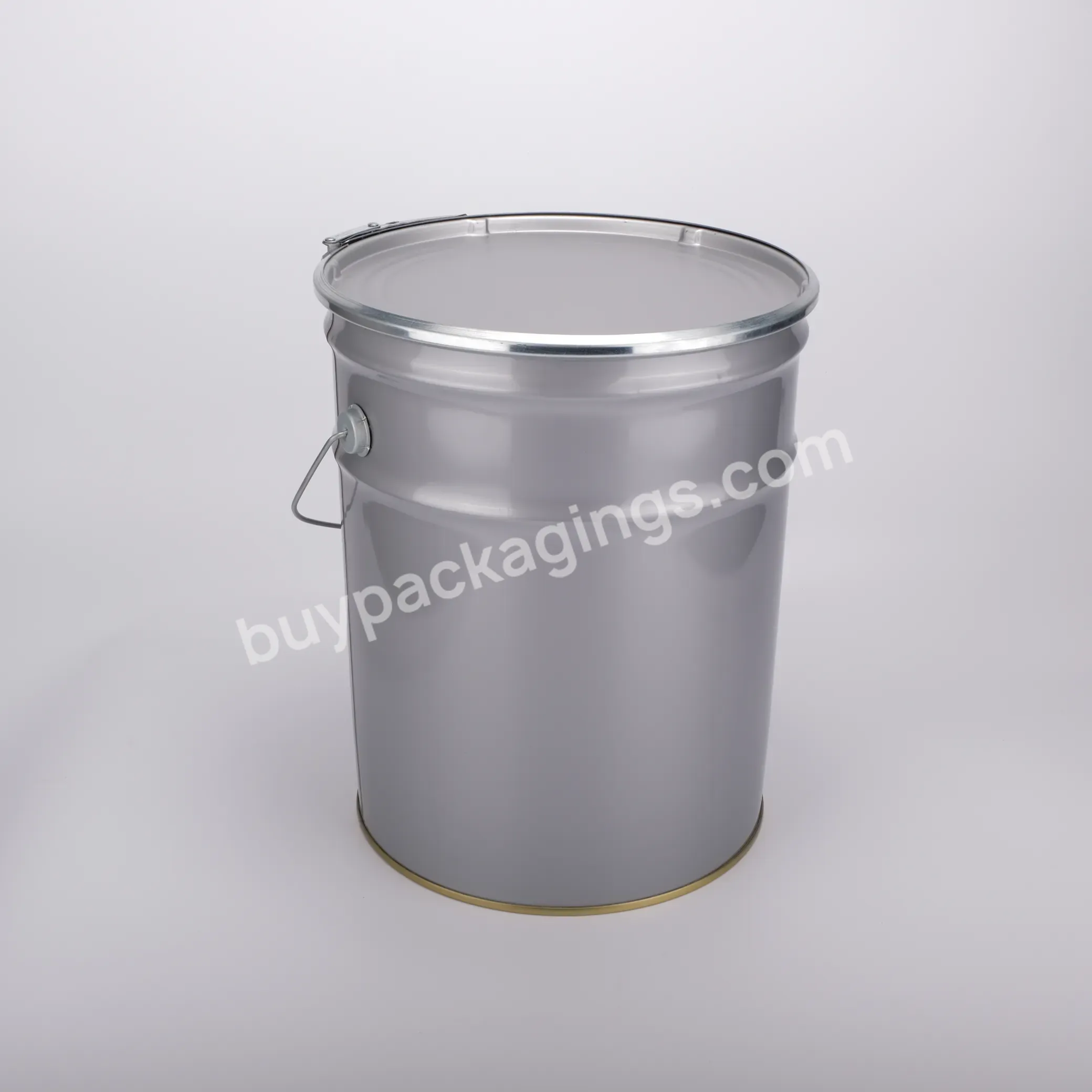 Portable Empty Fluid Emulsion Painting Metal Tin Can With Lever Lock Ring Cover - Buy Round Metal Tin Can,Emulsion Painting Metal Tin Can,Metal Bucket With Lever Lock Ring Cover.