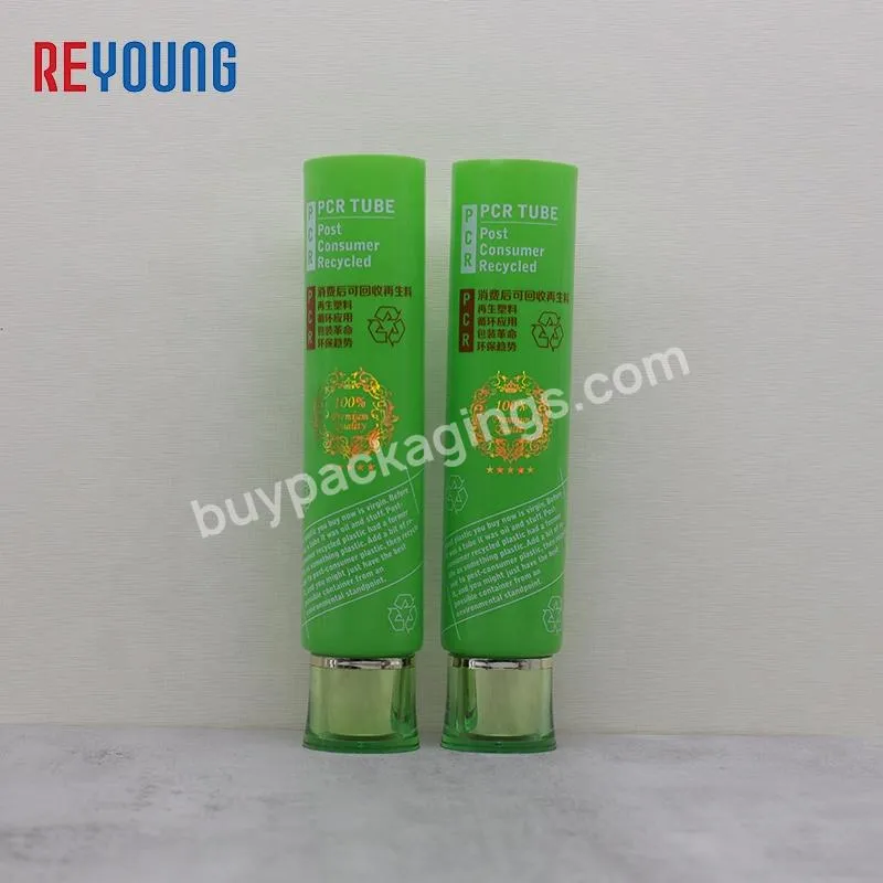 Post Consumer Recycled Cylinder Cosmetic Packaging Tubes For Body Lotion With Screw Acrylic Cap