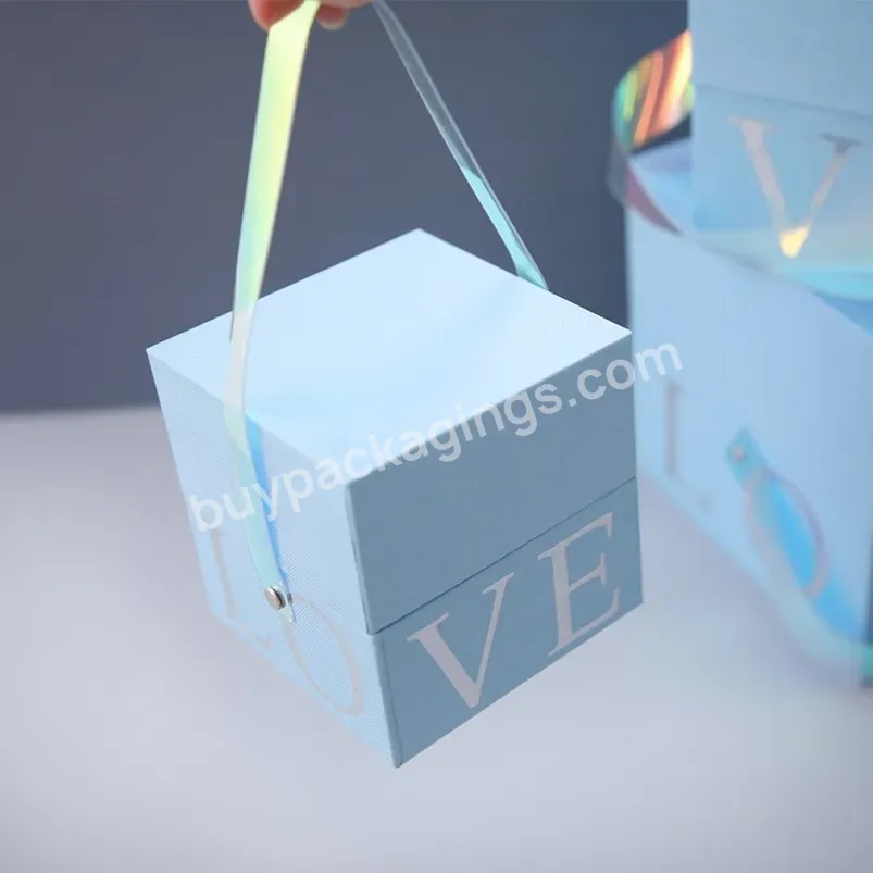 Premium Baby Blue Cardboard Boxes Beautiful Light Blue Square Package Box Neck Paper Box For Candle - Buy Rigid Box With Lid,Neck Rigid Box,Candle Neck Box.