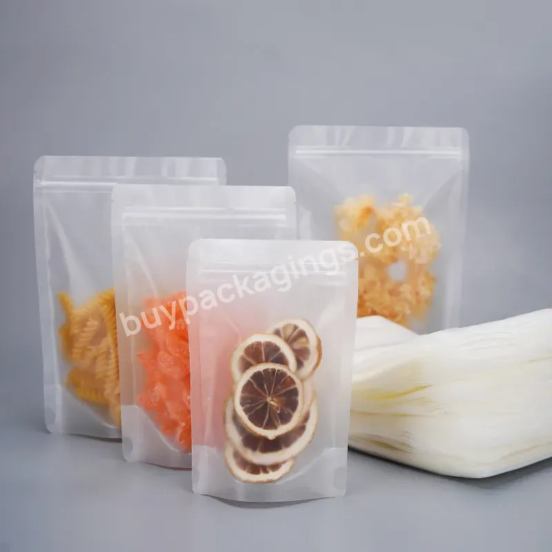 Preserved Fruit Snacks For Packaging Frosted Vertical Bags Transparent Zipper Bags - Buy Pet/pe Matt Plastic Bags Food Storage Bags,Dry Moisture Proof Bags For Packaging Potato Chips/biscuits,Polyester Film Bag.
