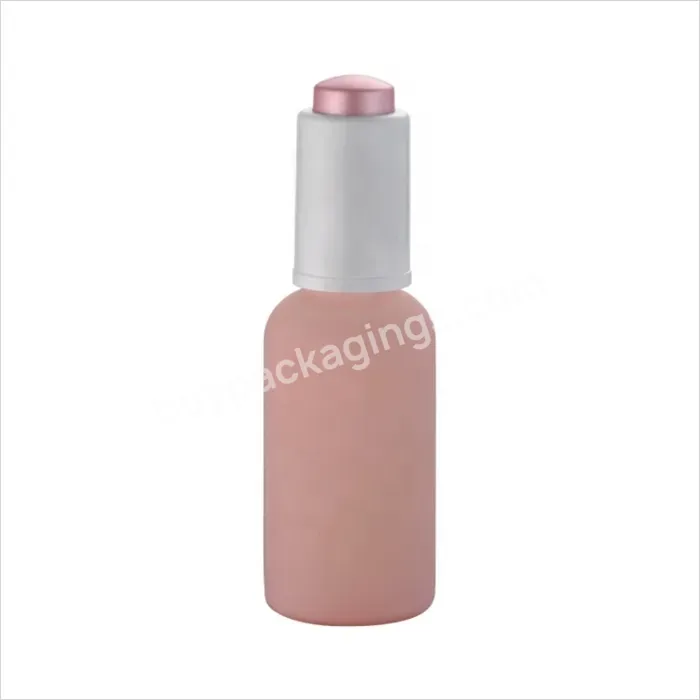Press Dropper Bottle Pink Glass Essential Oil Container For Personal Care Cosmetic Packing - Buy Glass Dropper Bottles,Eye Dropper Bottle,Essential Oil Dropper Bottle.