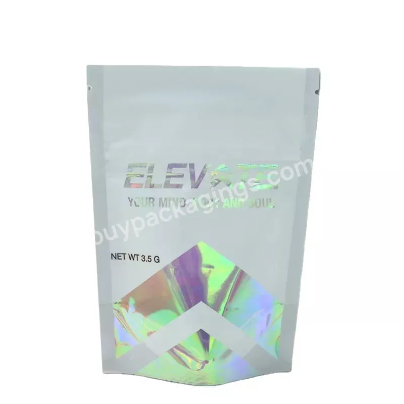 Printed Holographic Foil Ziplock Food Packaging Plastic Hologram Mylar Bags With Zipper - Buy Hologram Mylar Bags,Holographic Foil Ziplock Plastic Bags,Stand Up Pouch 3 Sides Seal Cosmetic Resealable Bag.