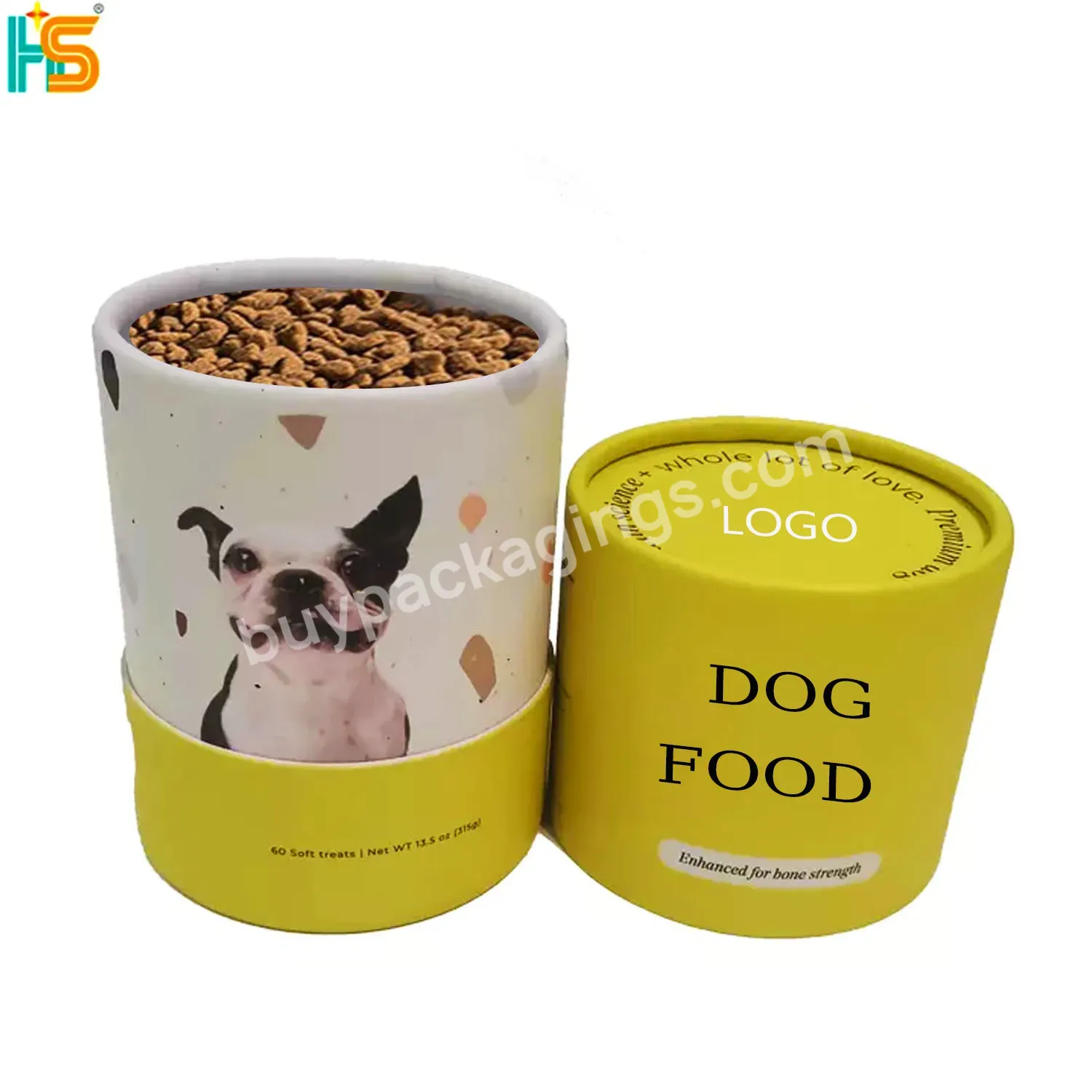 Printed Logo Round Paper Tube Cylinder Food Package Box For Dog Cat Pet Food - Buy Round Box Paper Tube,Pet Box,Food Package Box For Dog Cat Pet Food.