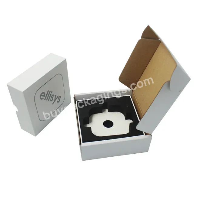 Printed Logo Small White Paper Mailer Cardboard Paper Box With Foam Insert