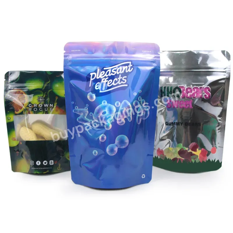 Printed Standup Pouches Spout Pouch Aluminum Seal Stand Up Glossy Custom Foil Zipper Hologram Lock Matte Mylar 35g Food Zip Bags - Buy Food Bags Zip Bags,Glossy Custom Foil Zipper Hologram Zip Lock Matte Mylar Bag 35g,Printed Standup Pouches Spout Po