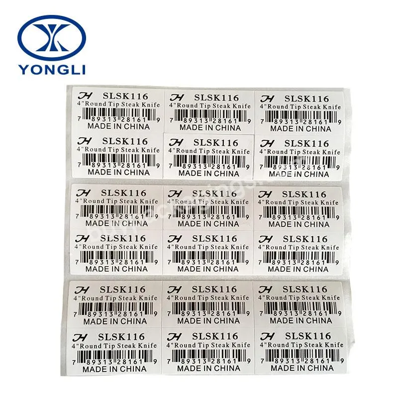 Printing Clear custom self adhesive barcode label sticker roll  for barcode printer machine