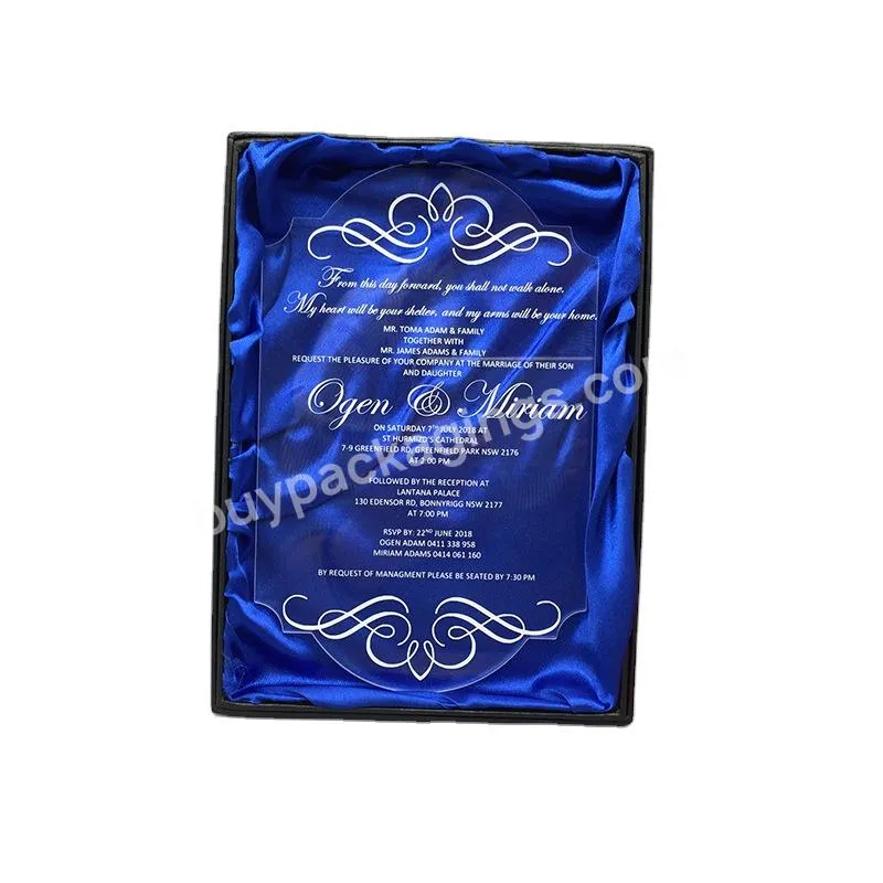 Printing Factory Price Special Gold Mirror Blank Acrylic Invitations Wedding Invitation Card