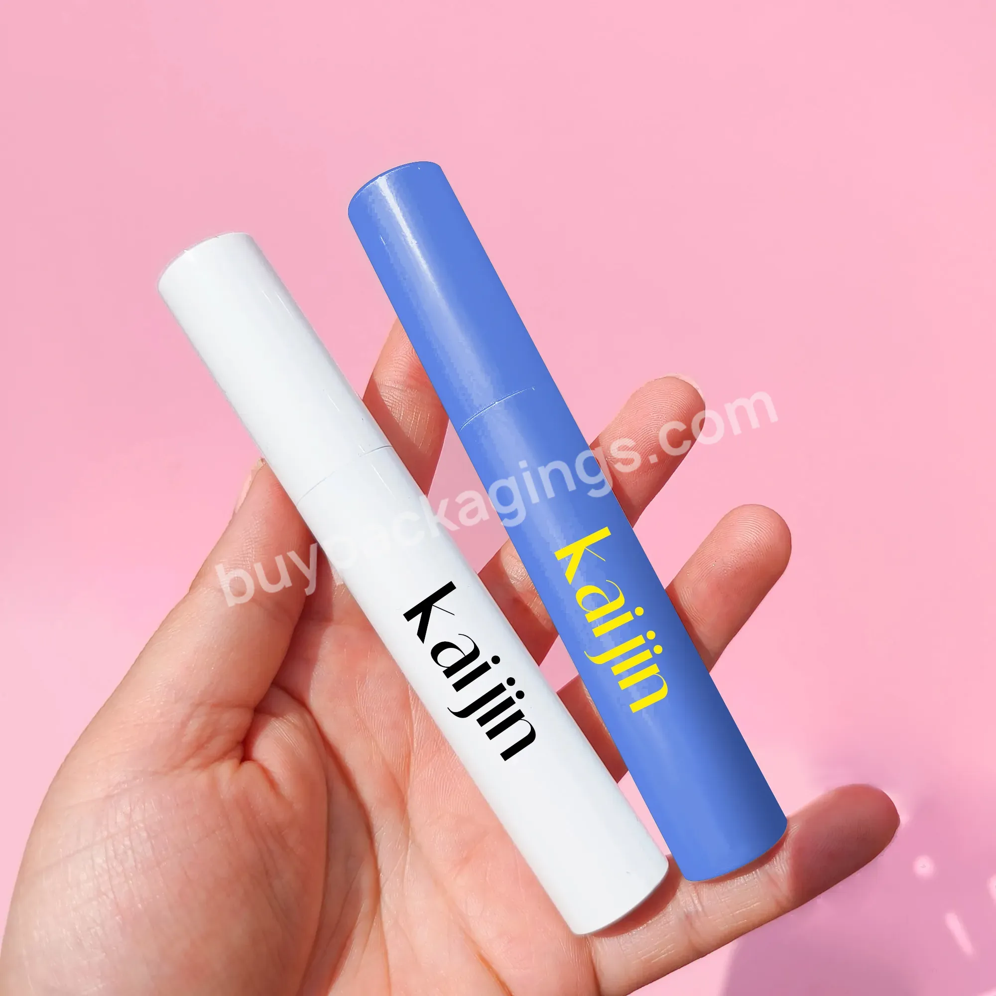 Private Label 7ml Lipstick Eyeliner Lipgloss Metal Container Aluminum Empty Mascara Tubes Packaging With Brush - Buy Eco Friendly Cosmetics Aluminum Tube 7ml Cylinder Eyelash Mascara Tube Container,White Bule Round Aluminum Mascara Bottle Packaging W