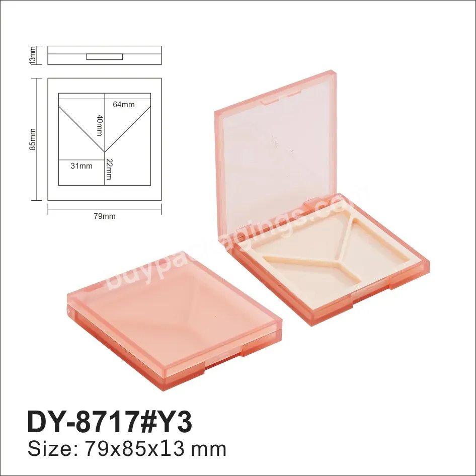 Private Label Cosmetic Plastic Packaging 8717# Y-shape 3colors Eyeshadow Case Blusher Container - Buy Blusher Container,Eyeshadow Plastic Packaging,Eyeshadow Container.