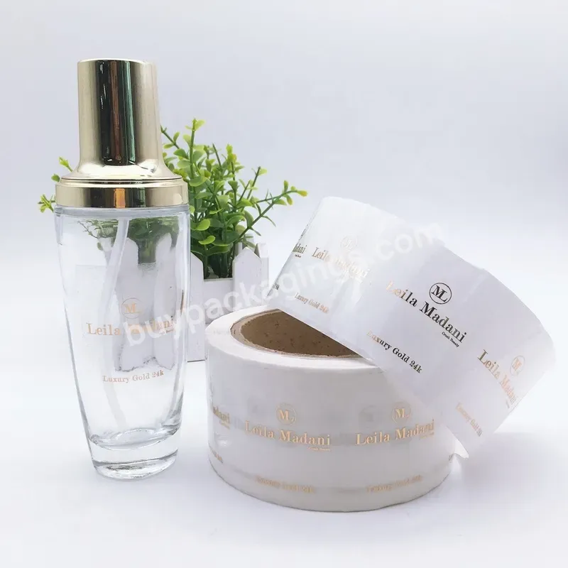 Private Label Cosmetics Product Clear Glass Bottle Label Sticker